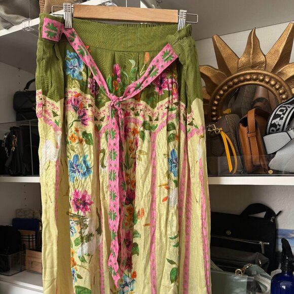 Rose + Olive Resort Floral Maxi Skirt - Size L - Picture 1 of 7